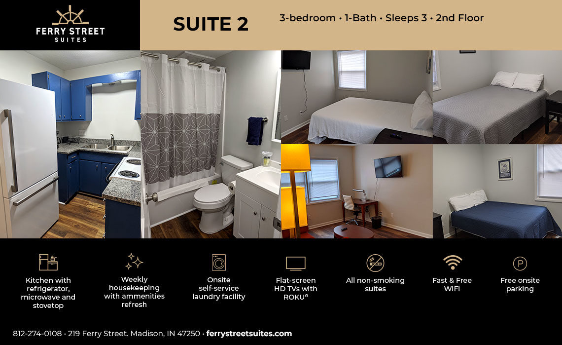 Suite 2: 3-bedroom, 2-bath, Sleeps 6